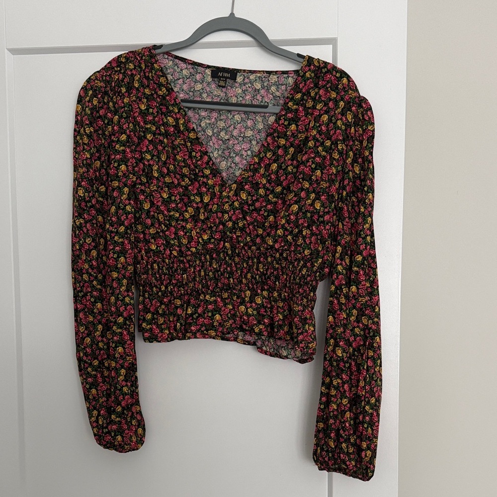 AFRM Multicolor Floral V-Neck Blouse​